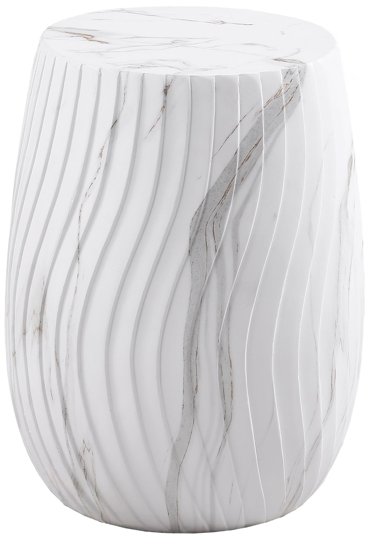 Thumbnail1 of Swin 11.3" Wide White Round Ceramic Indoor/Outdoor End Table
