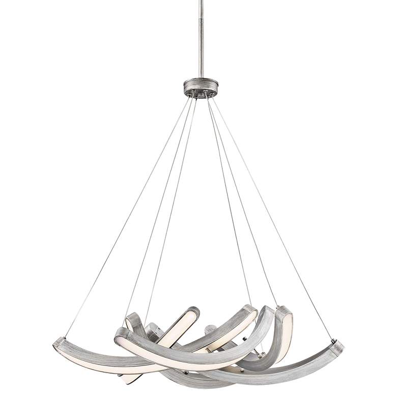 Image 1 Swing Time 25 inch Wide Brushed Silver LED Chandelier
