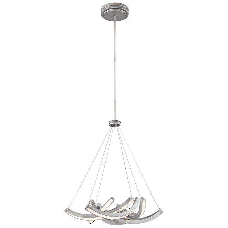 Image 2 Swing Time 25" Wide Brushed Silver LED Chandelier more views