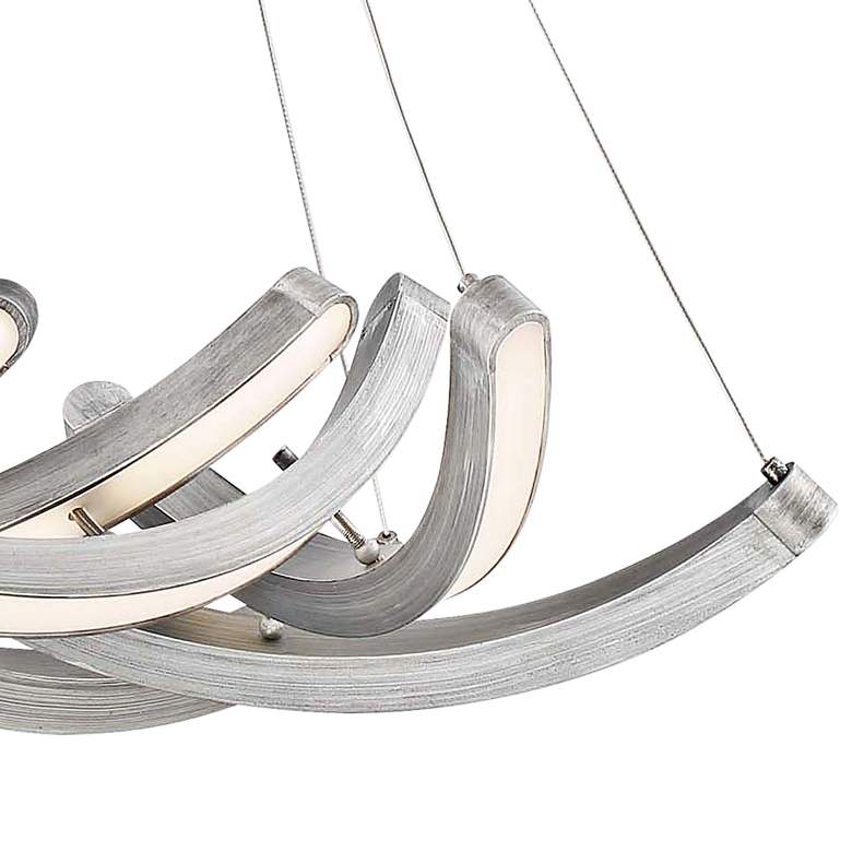 Image 3 Swing Time 25" Wide Brushed Silver LED Chandelier more views