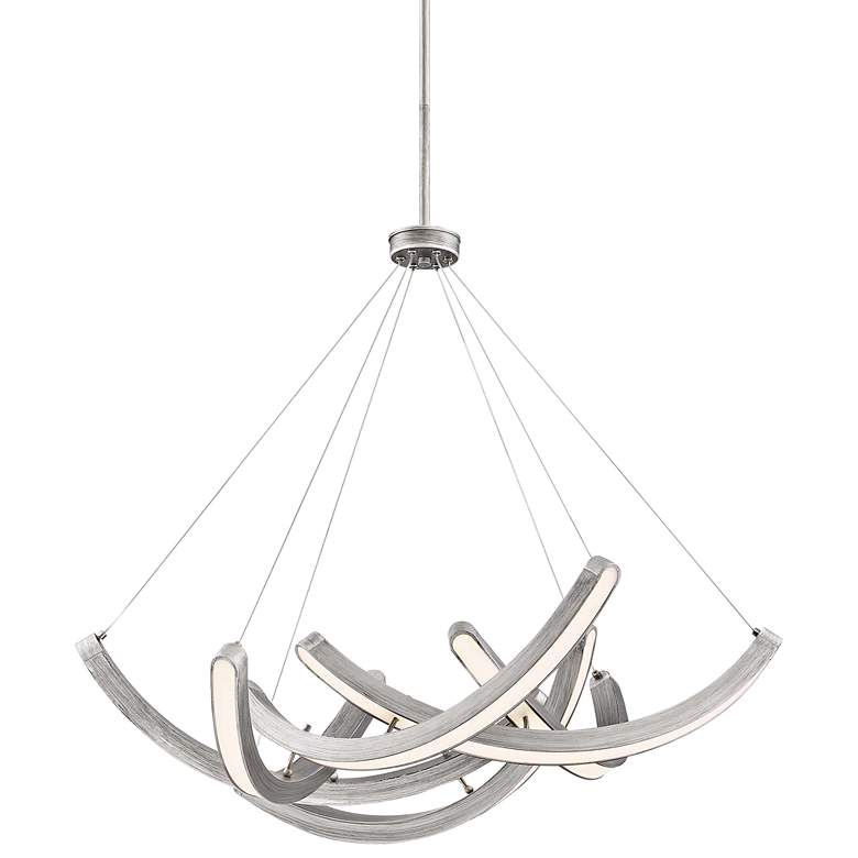 Image 2 Swing Time 30 inch Wide Brushed Silver LED Chandelier