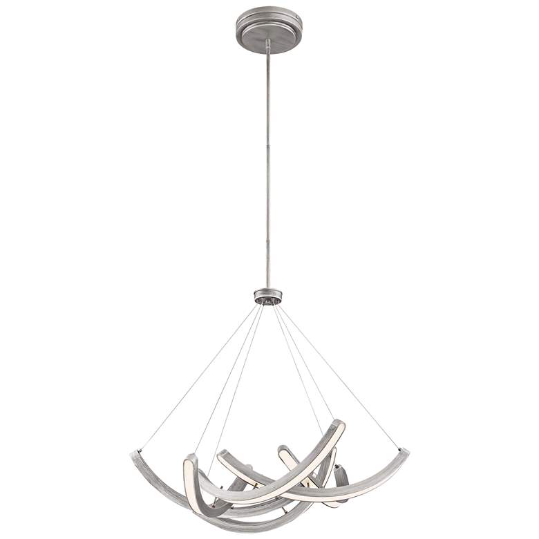 Image 3 Swing Time 30" Wide Brushed Silver LED Chandelier more views