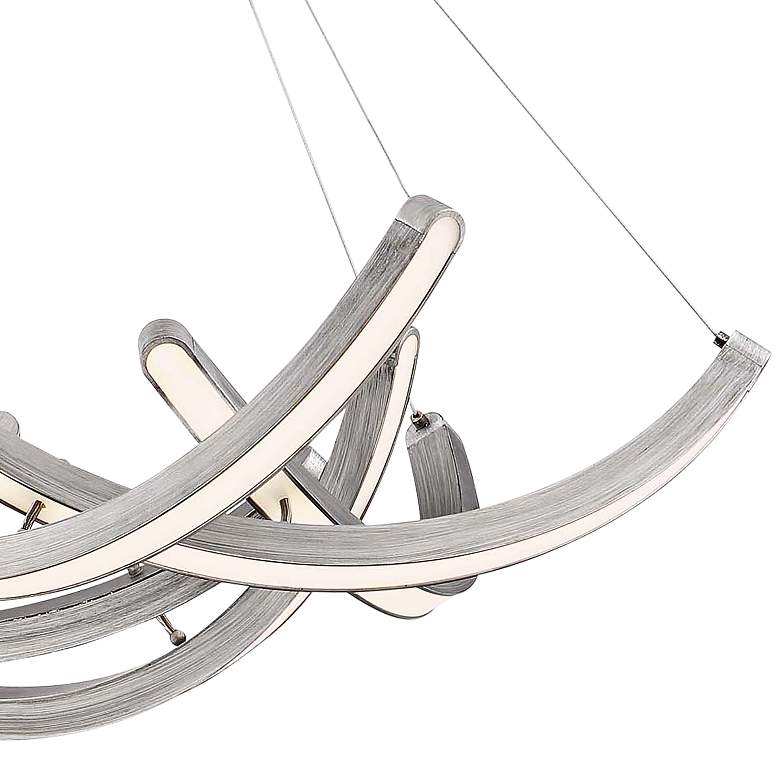 Image 4 Swing Time 30" Wide Brushed Silver LED Chandelier more views