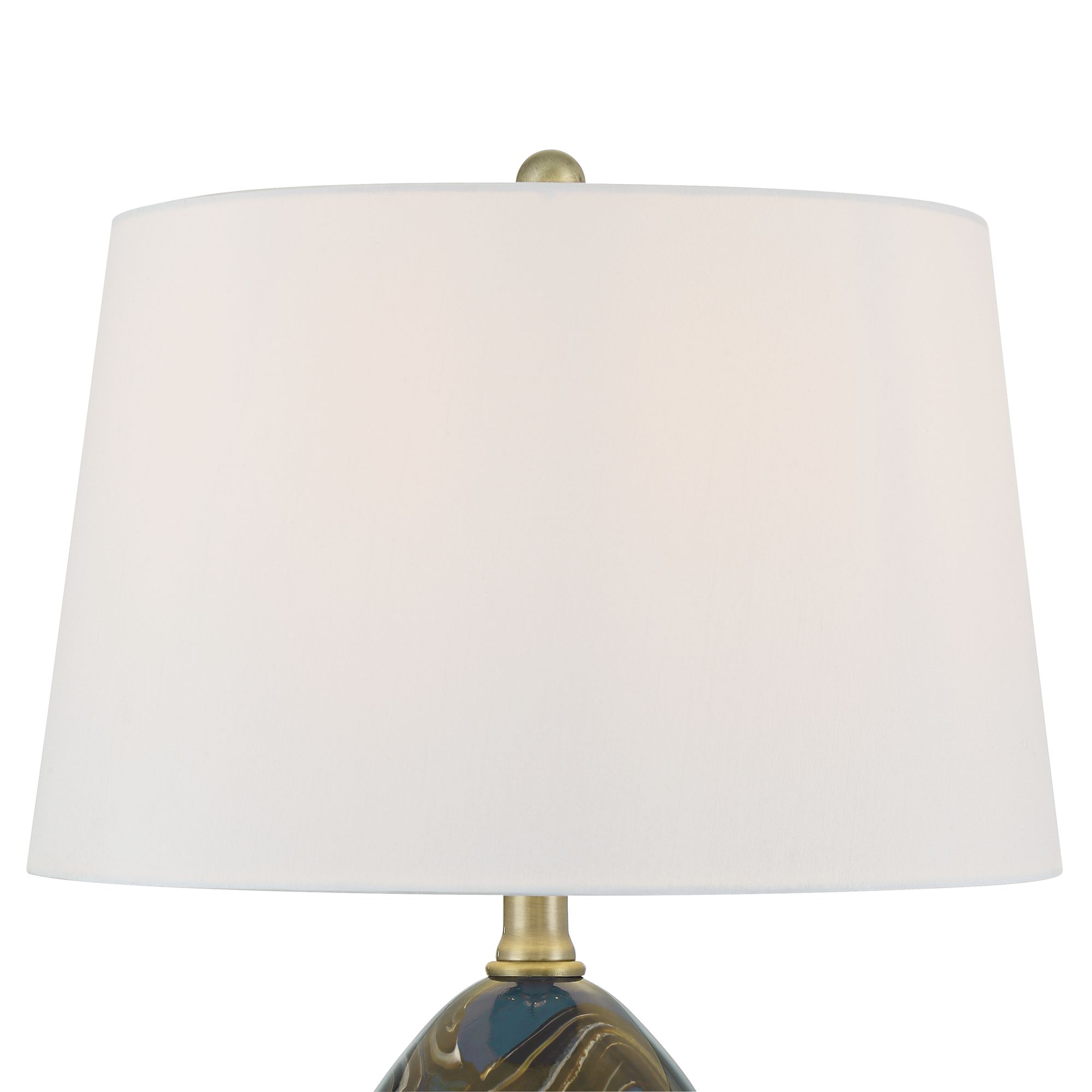 Image 3 Swirl 22 1/2" High Blue Art Glass Table Lamp more views