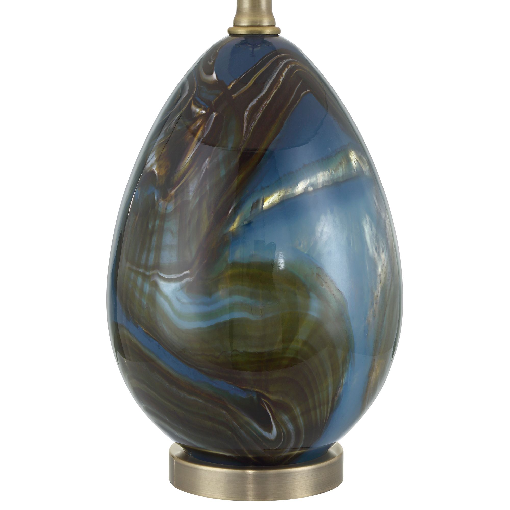 Image 6 Swirl 22 1/2" High Blue Art Glass Table Lamp more views