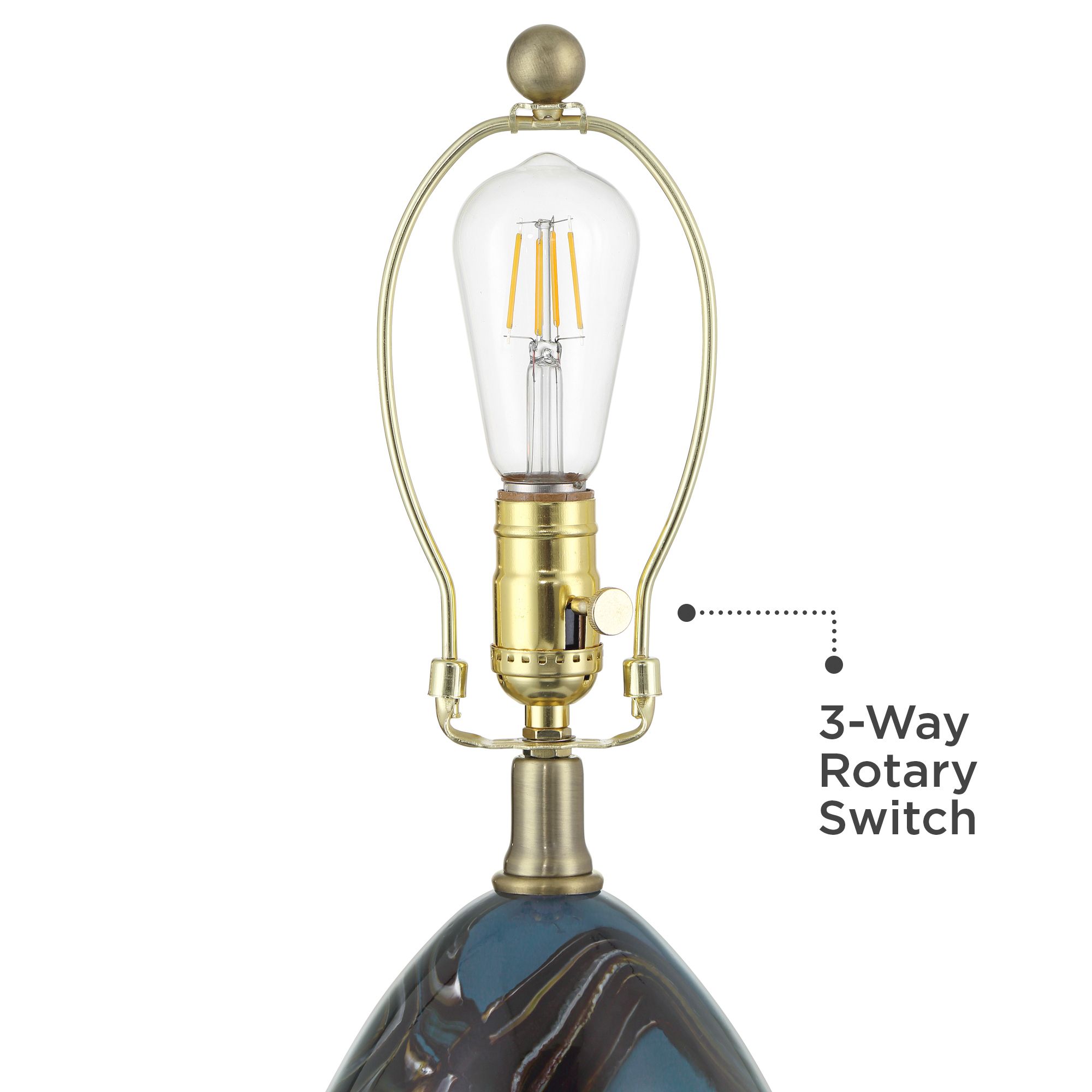 Image 5 Swirl 22 1/2" High Blue Art Glass Table Lamp Set of 2 more views