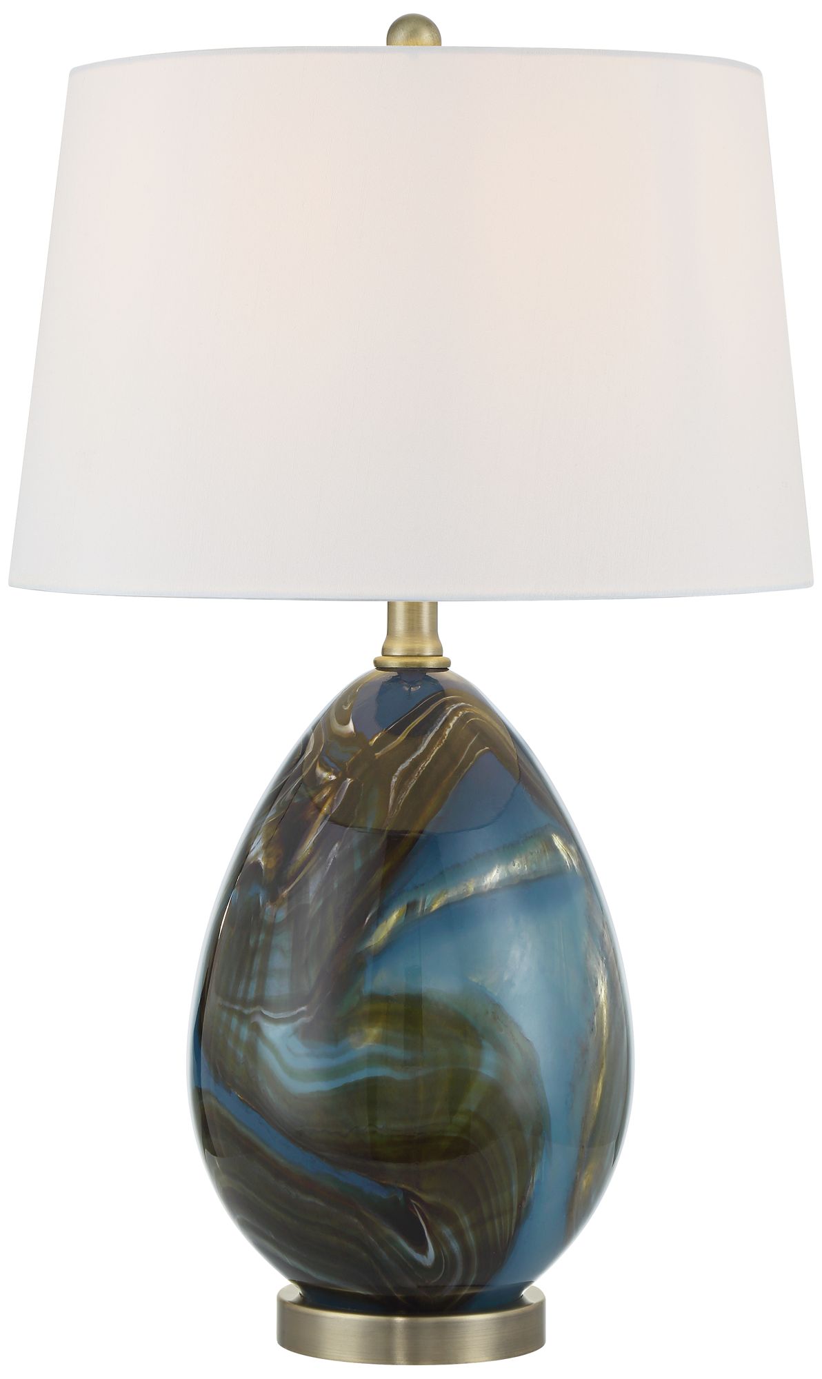 Image 2 Swirl 22 1/2" High Blue Art Glass Table Lamp with Dimmer