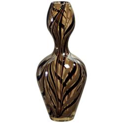 Swirl Brown 15 1/2&quot; High Decorative Glass Vase