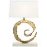 Swirl Lamp-Brass w/White Marble