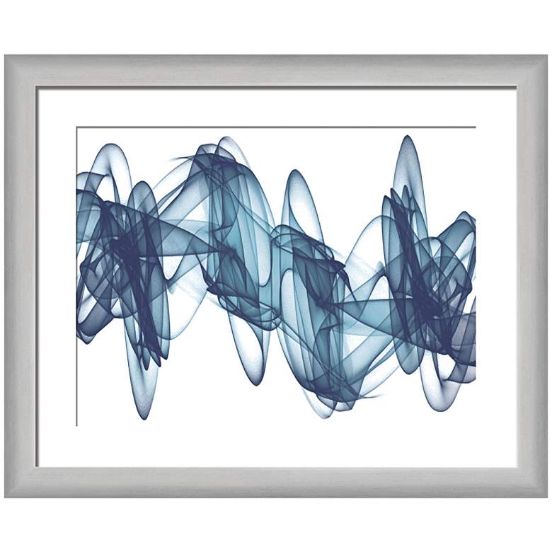 Image 1 Swirling Blue 22 inch Wide Framed Giclee Abstract Modern Wall Art