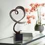 Swirling Heart 17 1/4" High Brushed Nickel Modern Sculpture