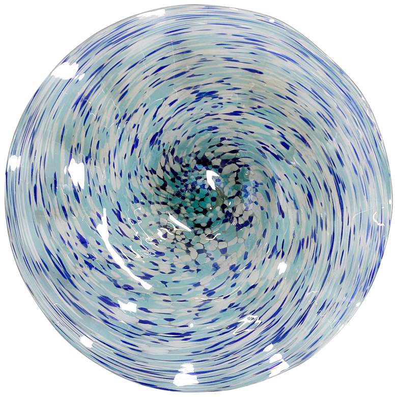 Image 1 Swirling Seas Platter - Hand Blown Decorative Platter -  Blue And White