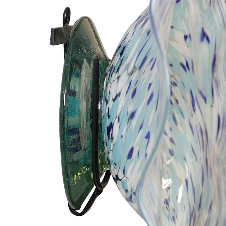 Image 4 Swirling Seas Platter - Hand Blown Decorative Platter -  Blue And White more views