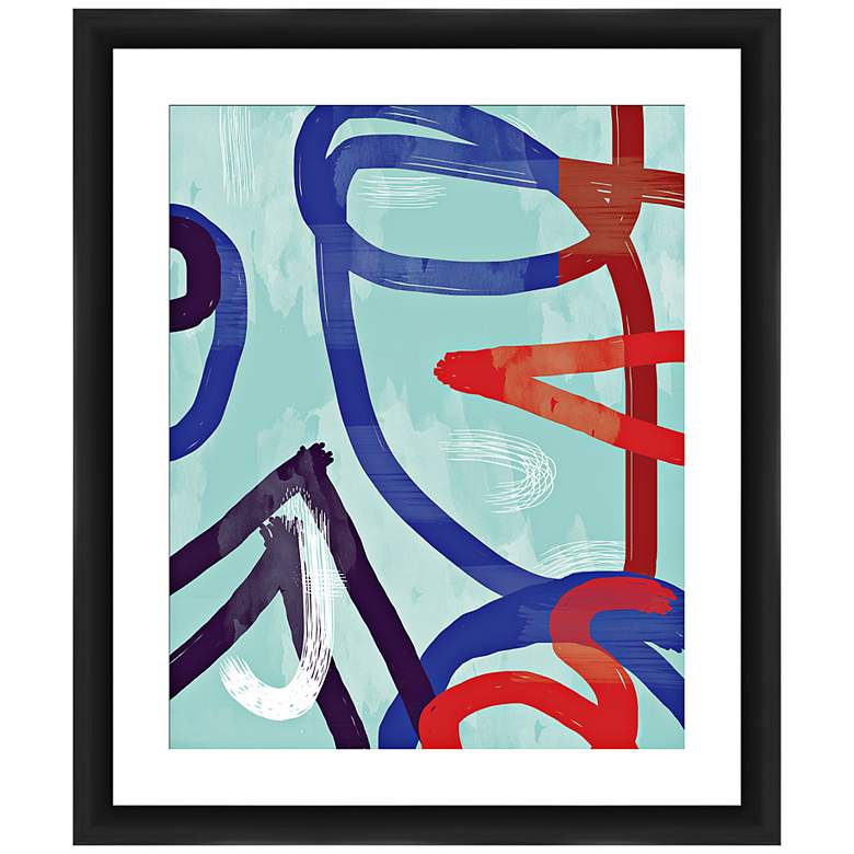 Image 1 Swirls 26" High Framed Abstract Wall Art