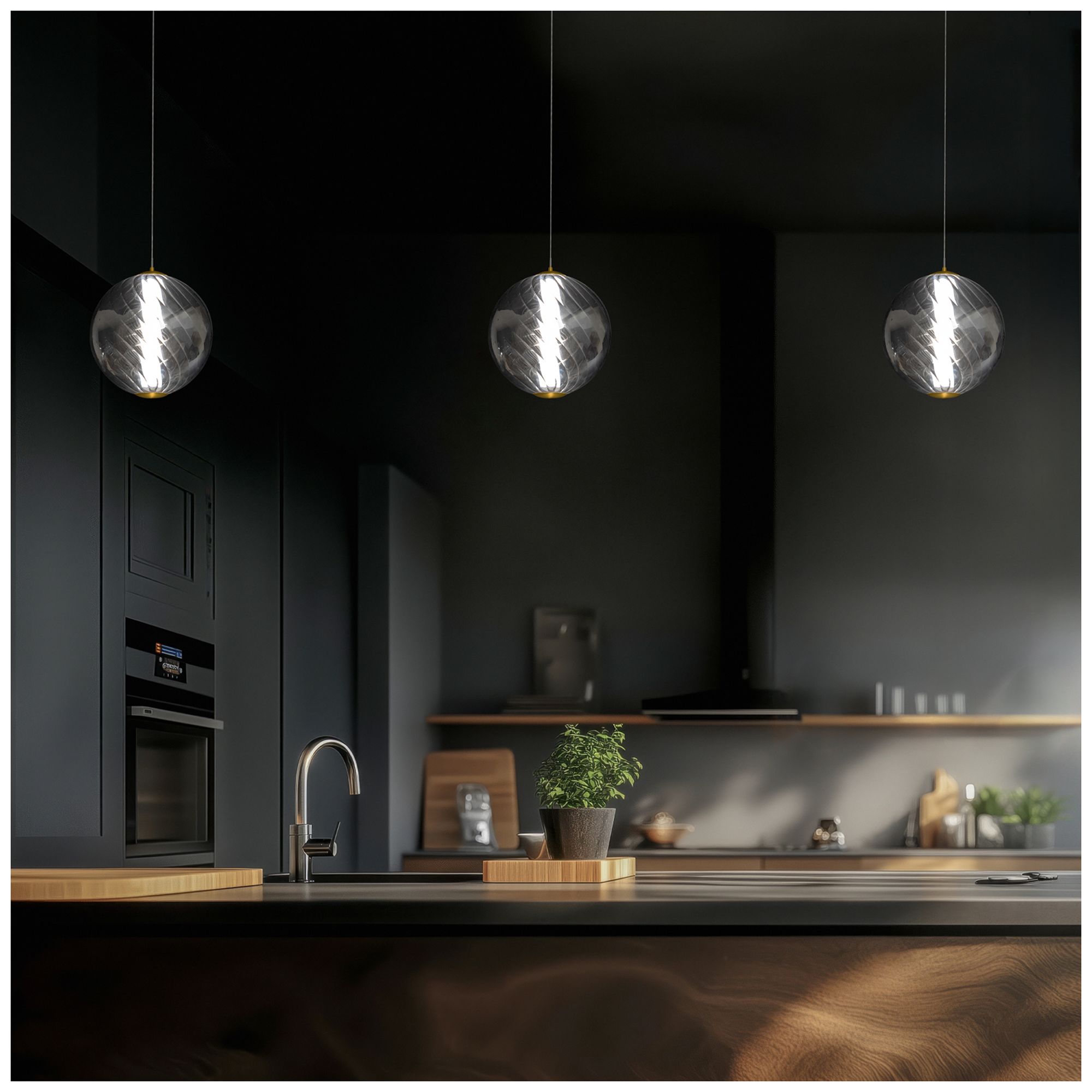 Image 6 Swirly 10.6"H x 9.9"W 1-Light Mini-Pendant in SM more views