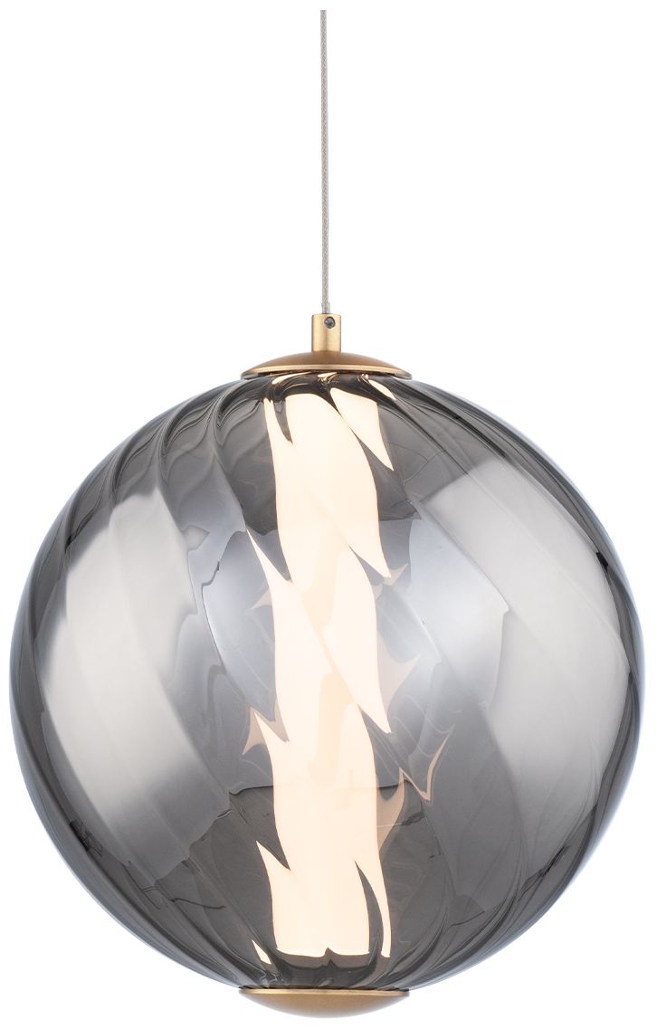 Swirly 10.6"H x 9.9"W 1-Light Mini-Pendant in SM