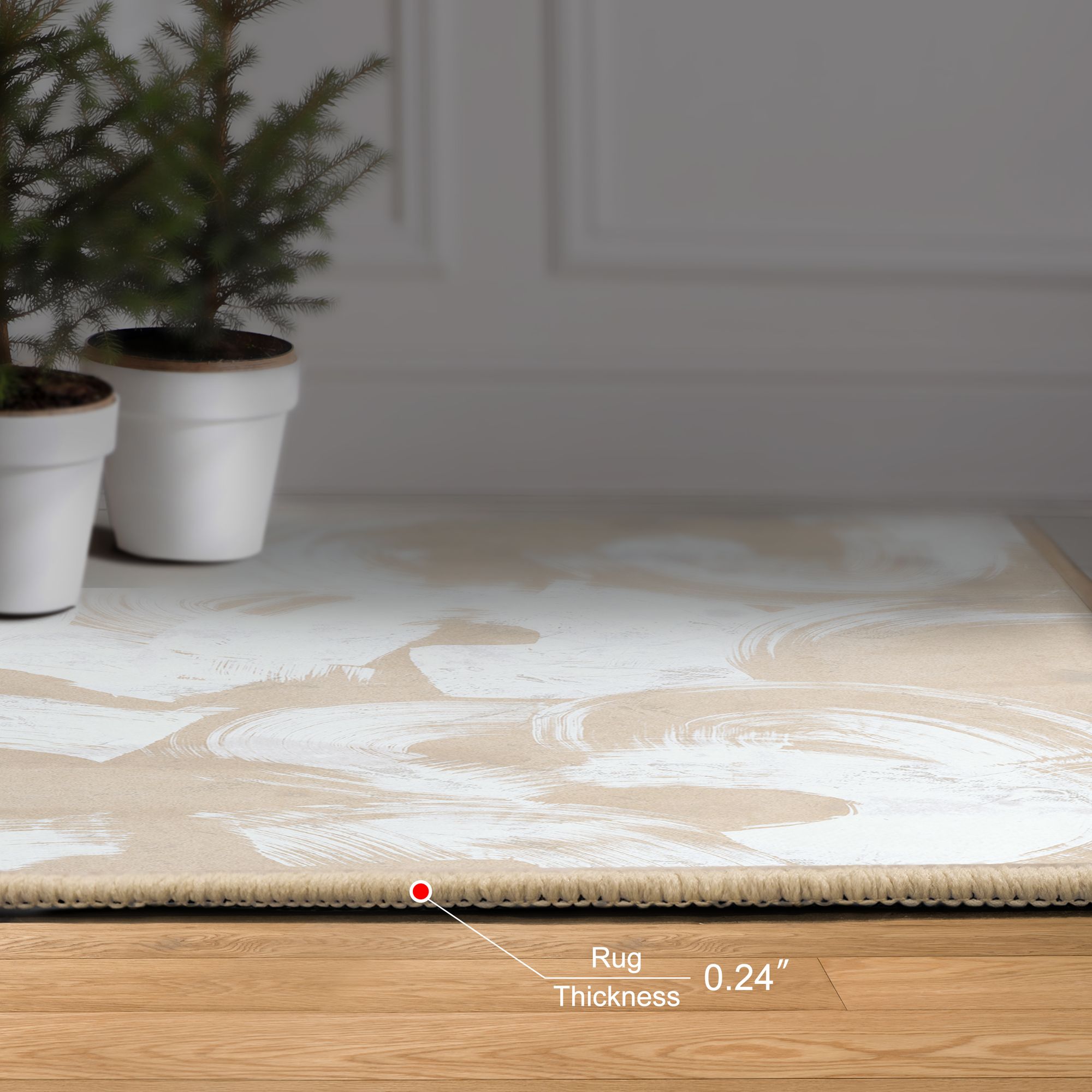 Image 6 Swish Stone I Washable Abstract Art Area Rug size 8'x10' more views