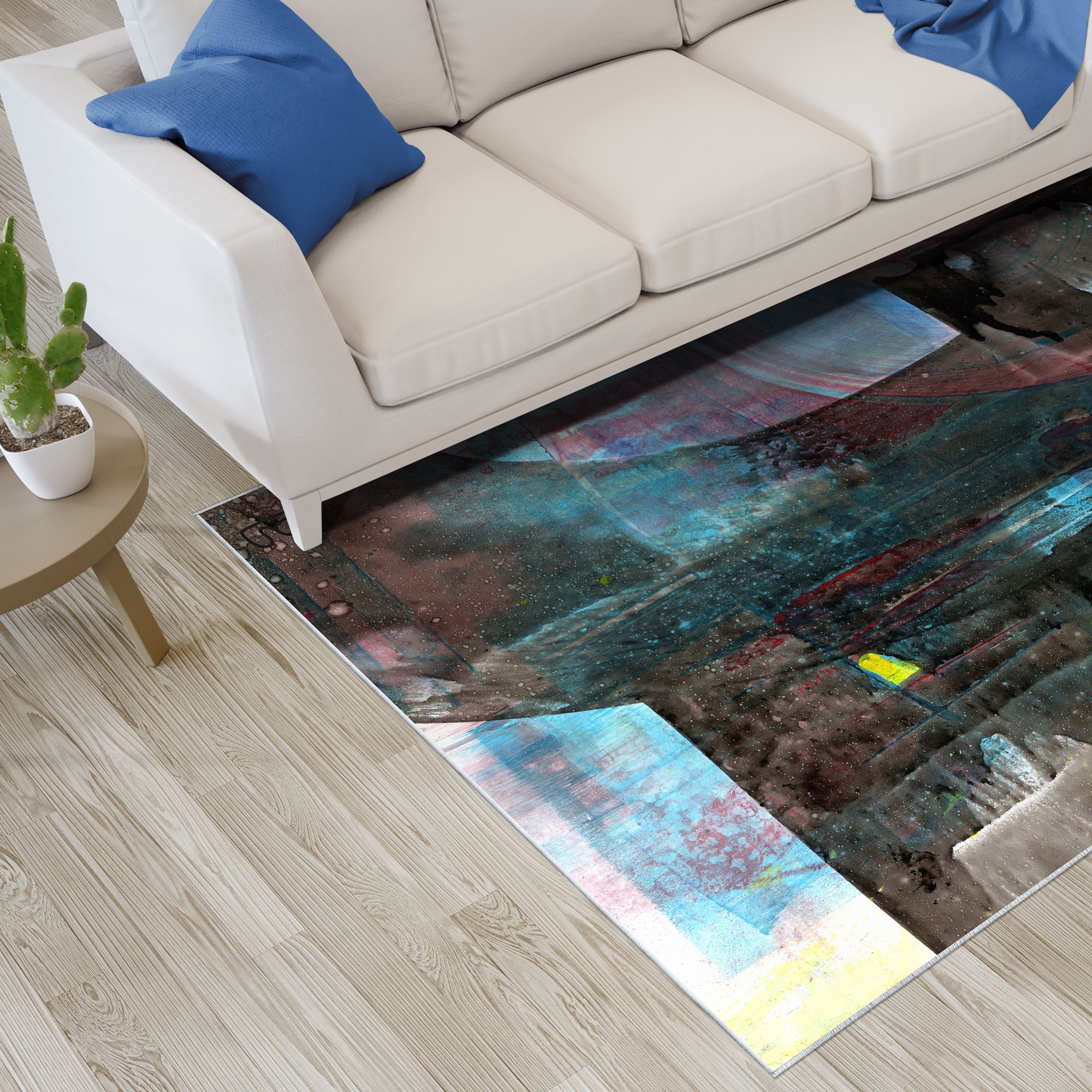 Image 5 Switching Directions Washable Abstract Art Area Rug size 5'x8' more views