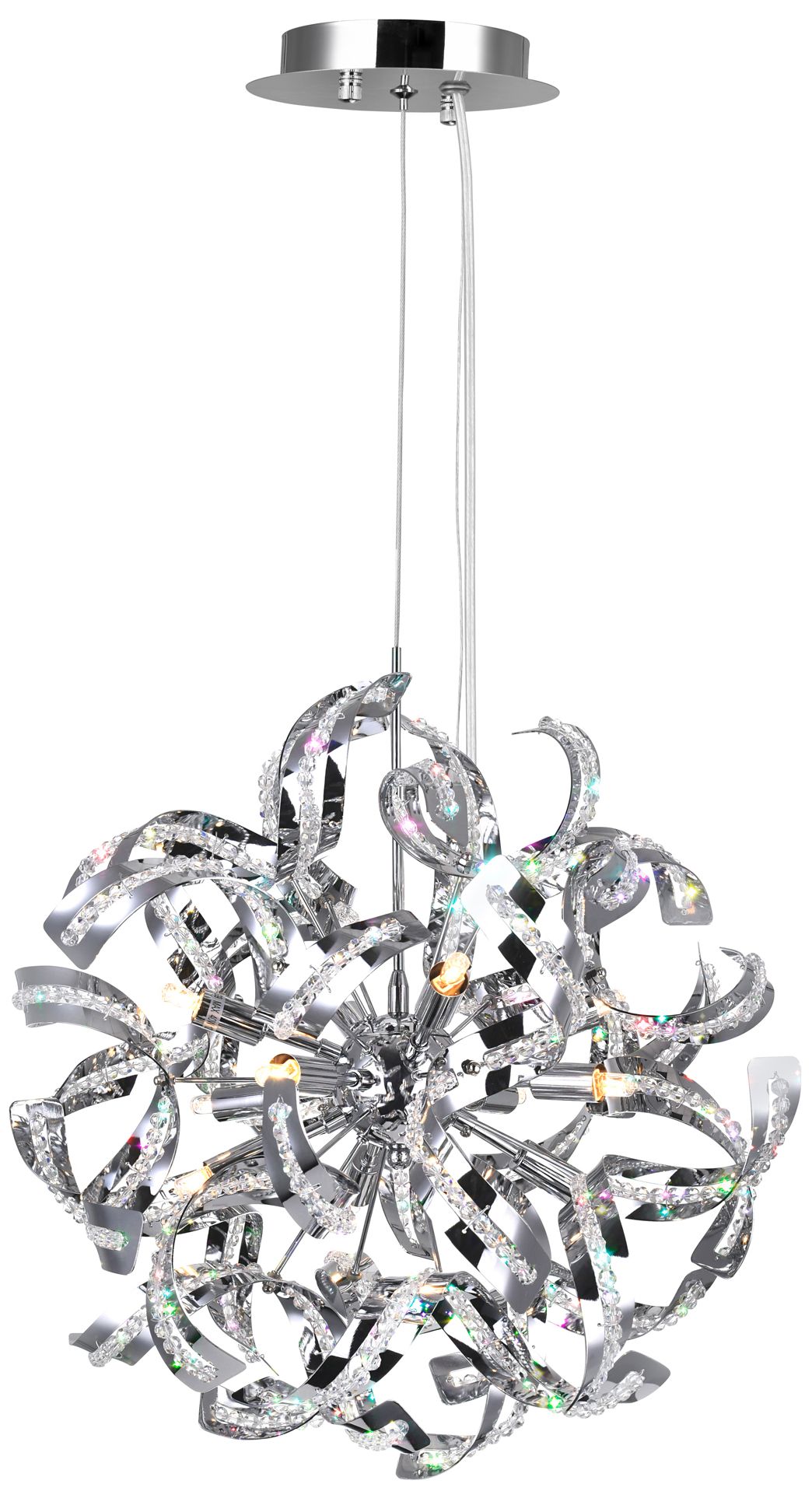 Swivel 18 Light 29in Chrome Chandelier