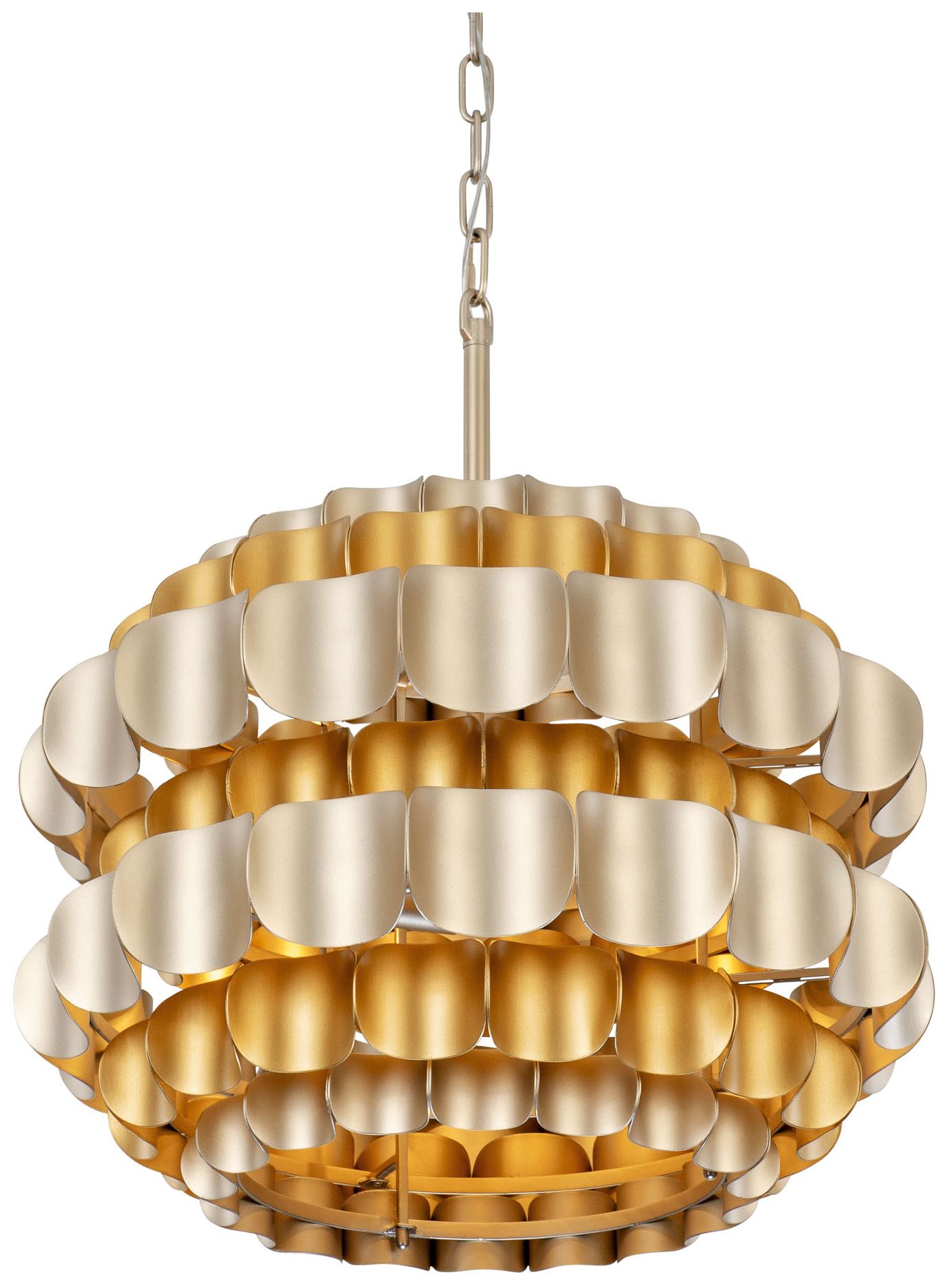 Swoon 3-Lt Pendant - Antique Gold/Gold Dust