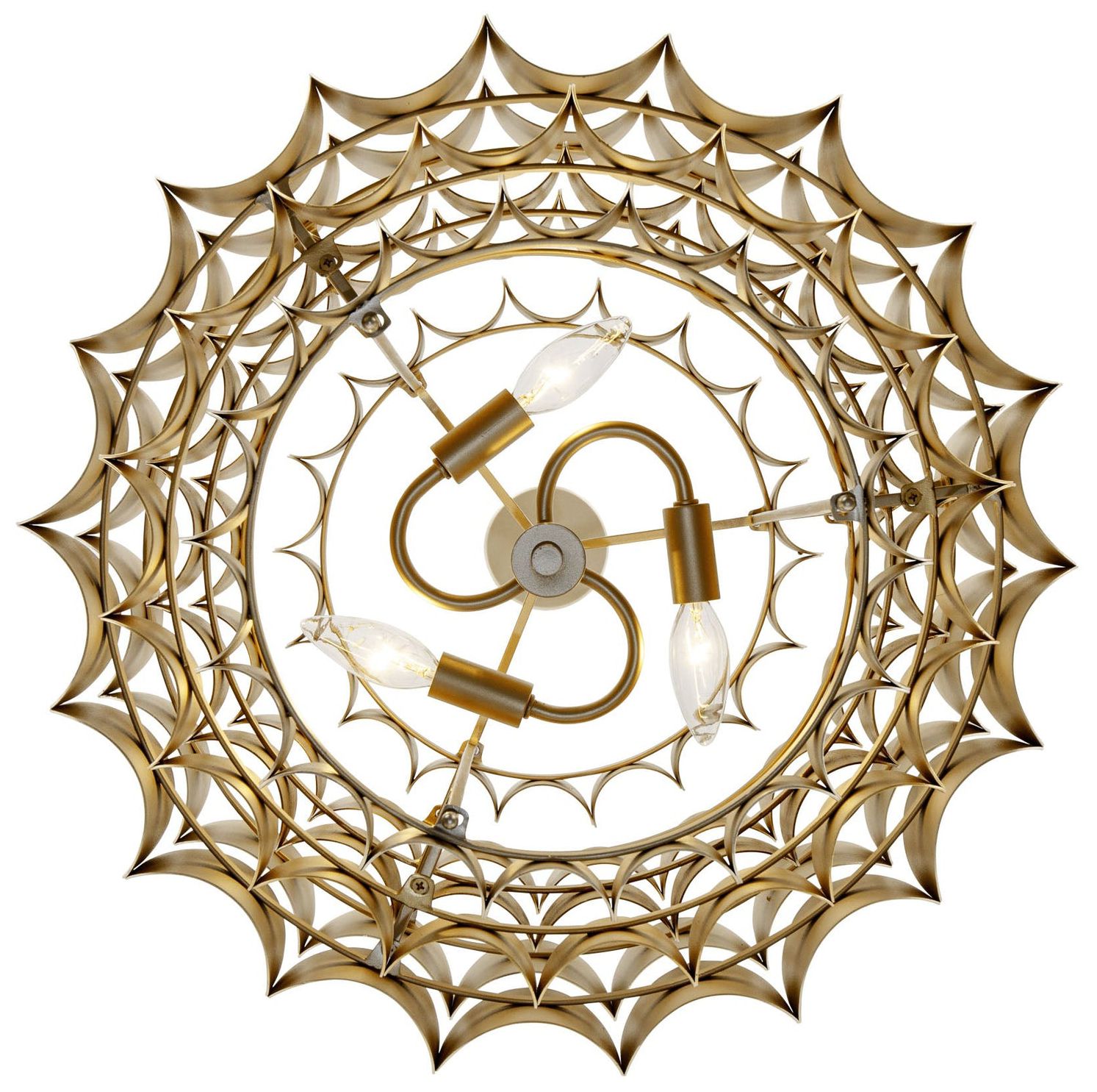 Image 2 Swoon 3-Lt Pendant - Antique Gold/Gold Dust more views