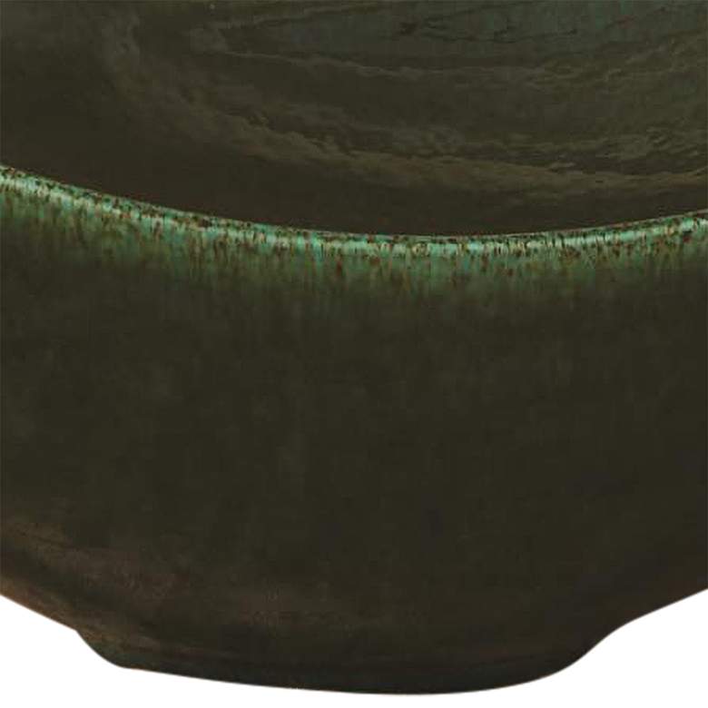 Image 4 Swoop 20 inch Wide Modern Ceramic Bowl with Emerald Green Glaze more views