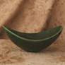 Swoop 20" Wide Modern Ceramic Bowl with Emerald Green Glaze