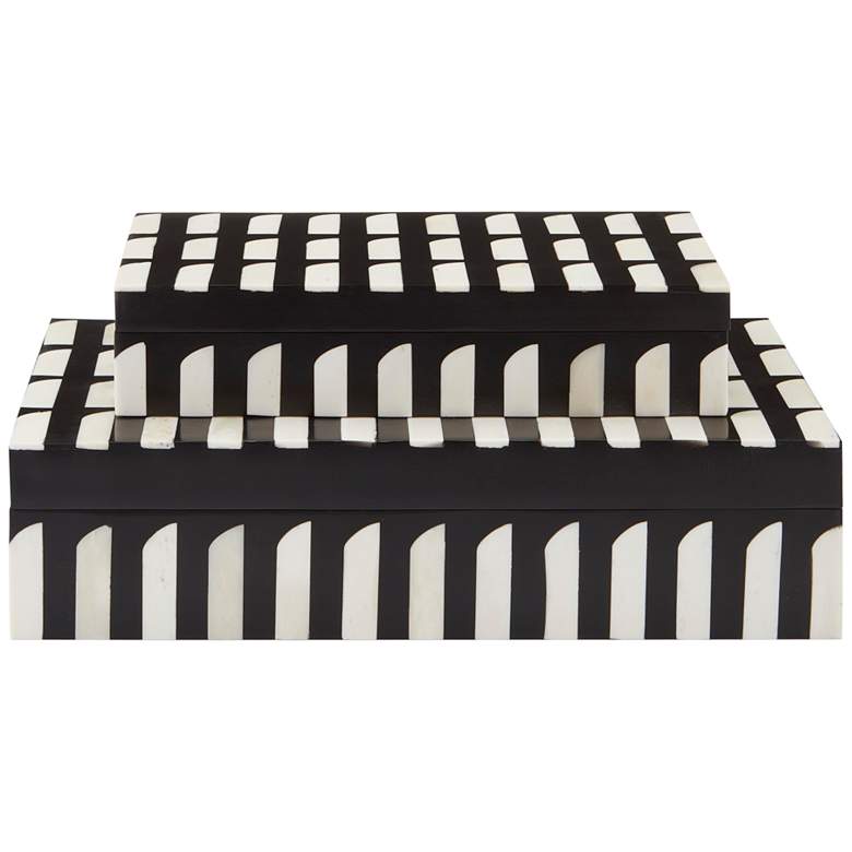 Swoop Black and White Rectangular Decorative Boxes Set of 2 more views