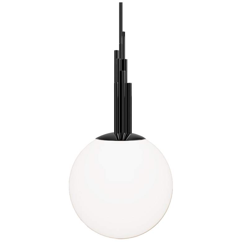 Image 1 Sybil 14in LED Mini Pendant 3000K in Polished Black Nickel