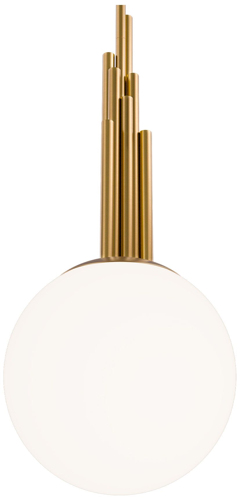 Image 2 Sybil 23.63"H x 9.9"W 1-Light Mini-Pendant in Aged Brass more views