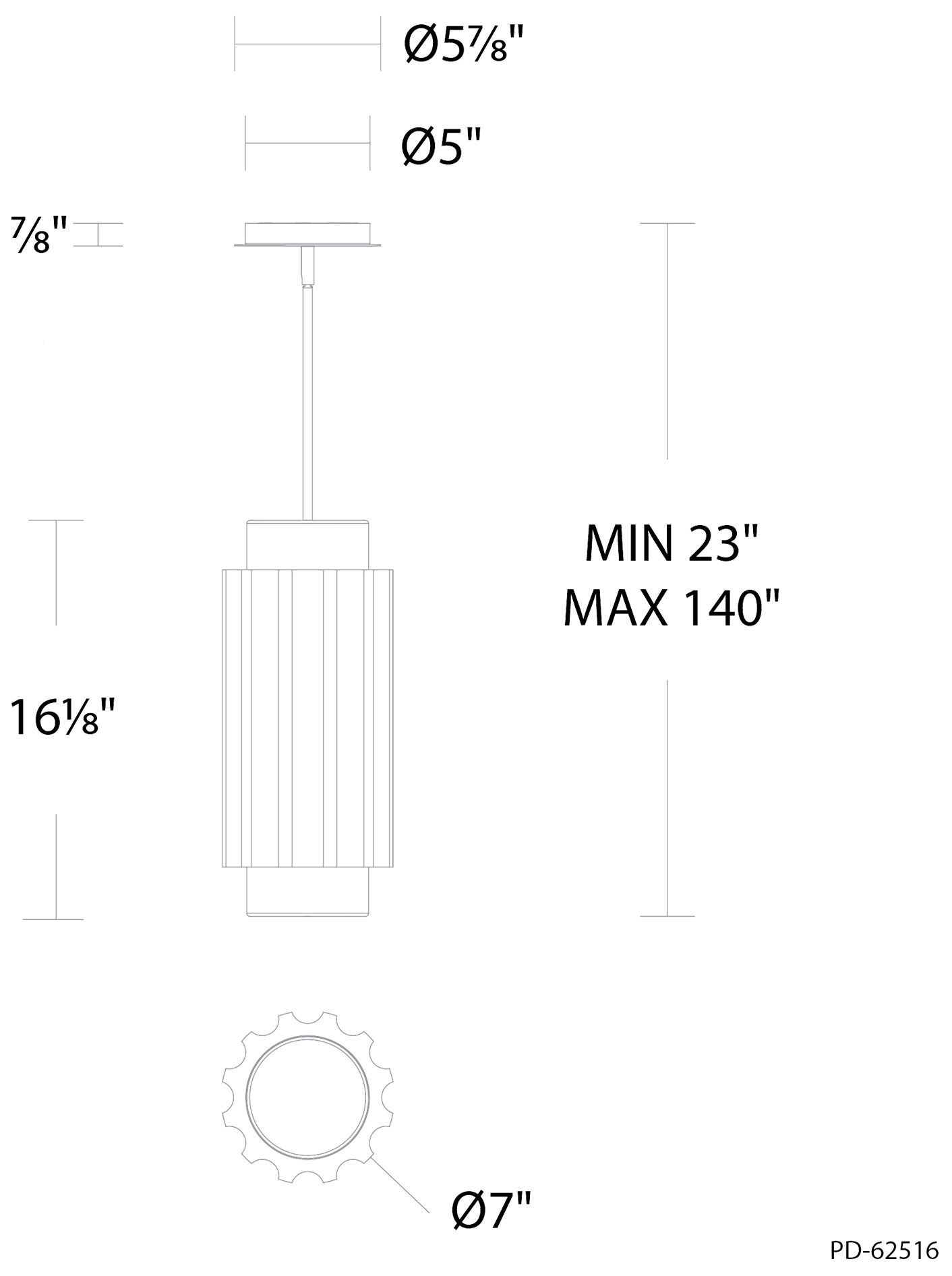 Image 6 Sybil 23.63"H x 9.9"W 1-Light Mini-Pendant in Polished Black Nickel more views