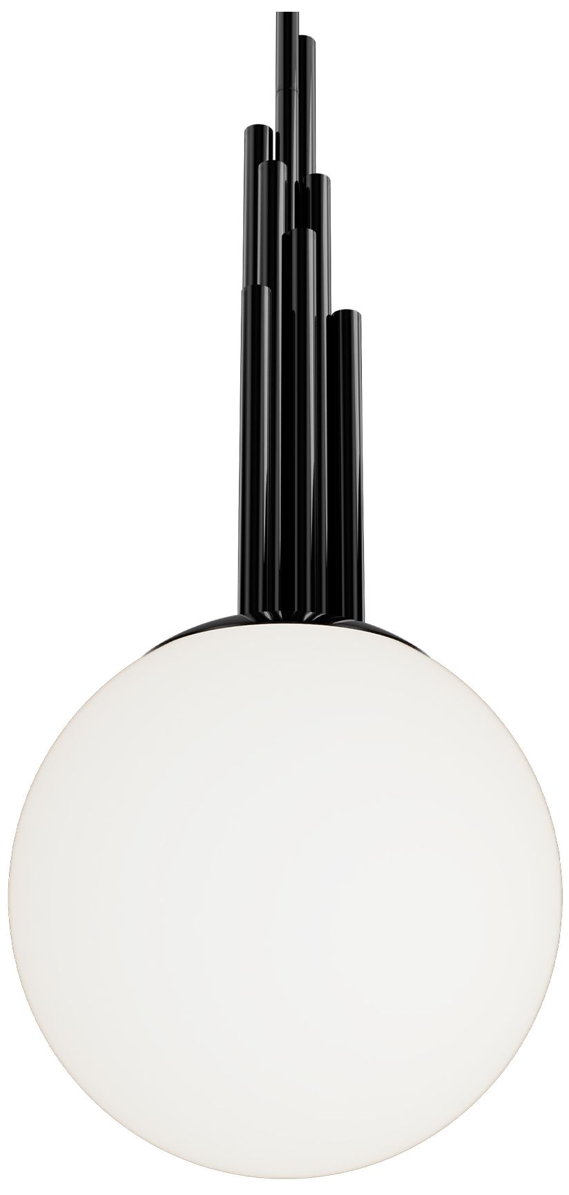 Image 2 Sybil 23.63"H x 9.9"W 1-Light Mini-Pendant in Polished Black Nickel more views