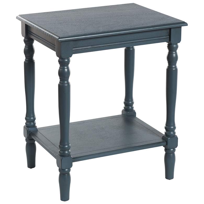 Image 1 Sybil 24" High Antique Navy Wood Accent Storage Shelf End Table