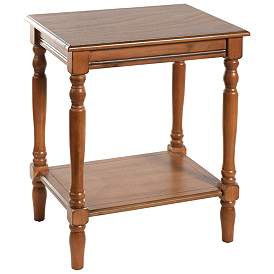 Image1 of Sybil 24" High Honeynut Wood Accent Storage Shelf End Table