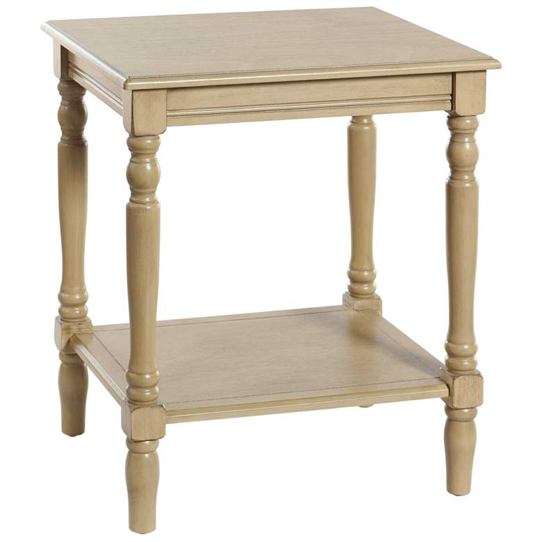Image 1 Sybil 24" High Sahara Wood Accent Storage Shelf End Table