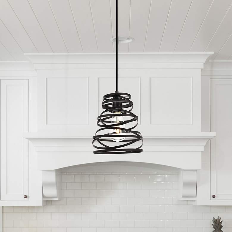 Image 1 Sybil Collection Pendant D7.5 H9.2 Lt:1 Matte Black Finish