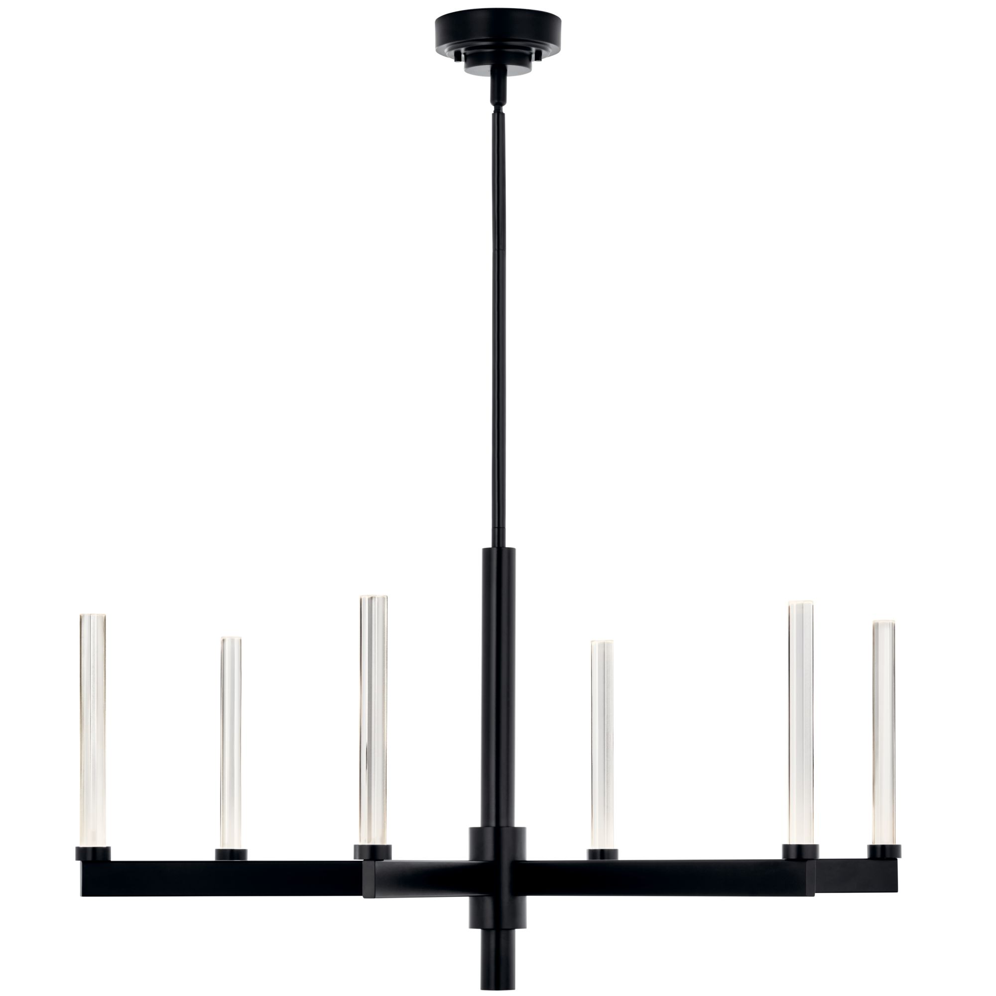 Image 4 Sycara 36.25 Inch 6 Light LED Chandelier with Faceted Crystal in Black more views