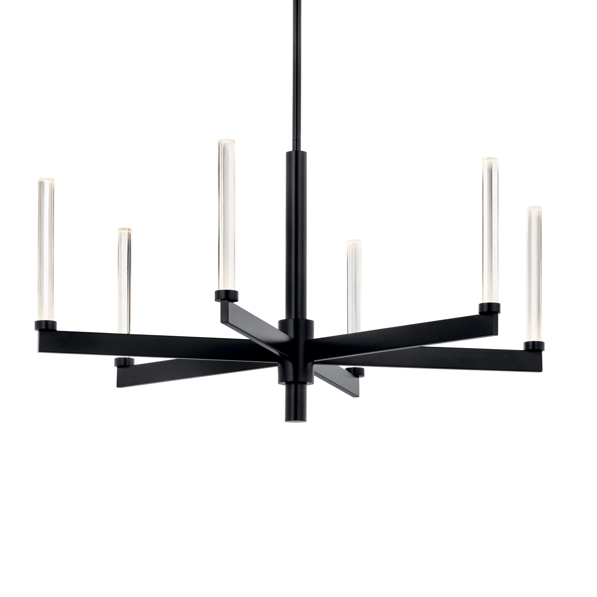 Image 5 Sycara 36.25 Inch 6 Light LED Chandelier with Faceted Crystal in Black more views