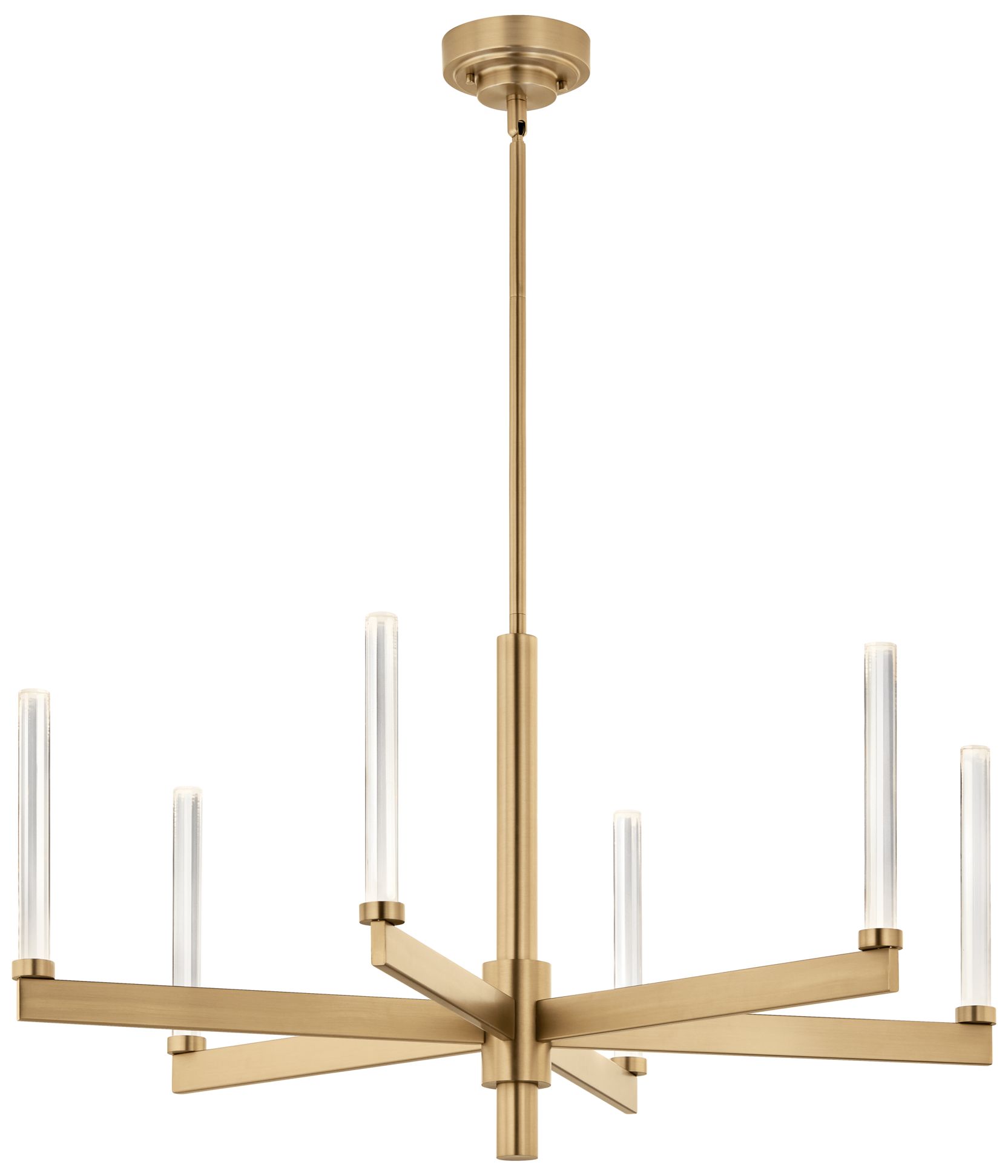 Image 2 Sycara 36.25 Inch 6 Light LED Chandelier with Faceted Crystal in CPZ