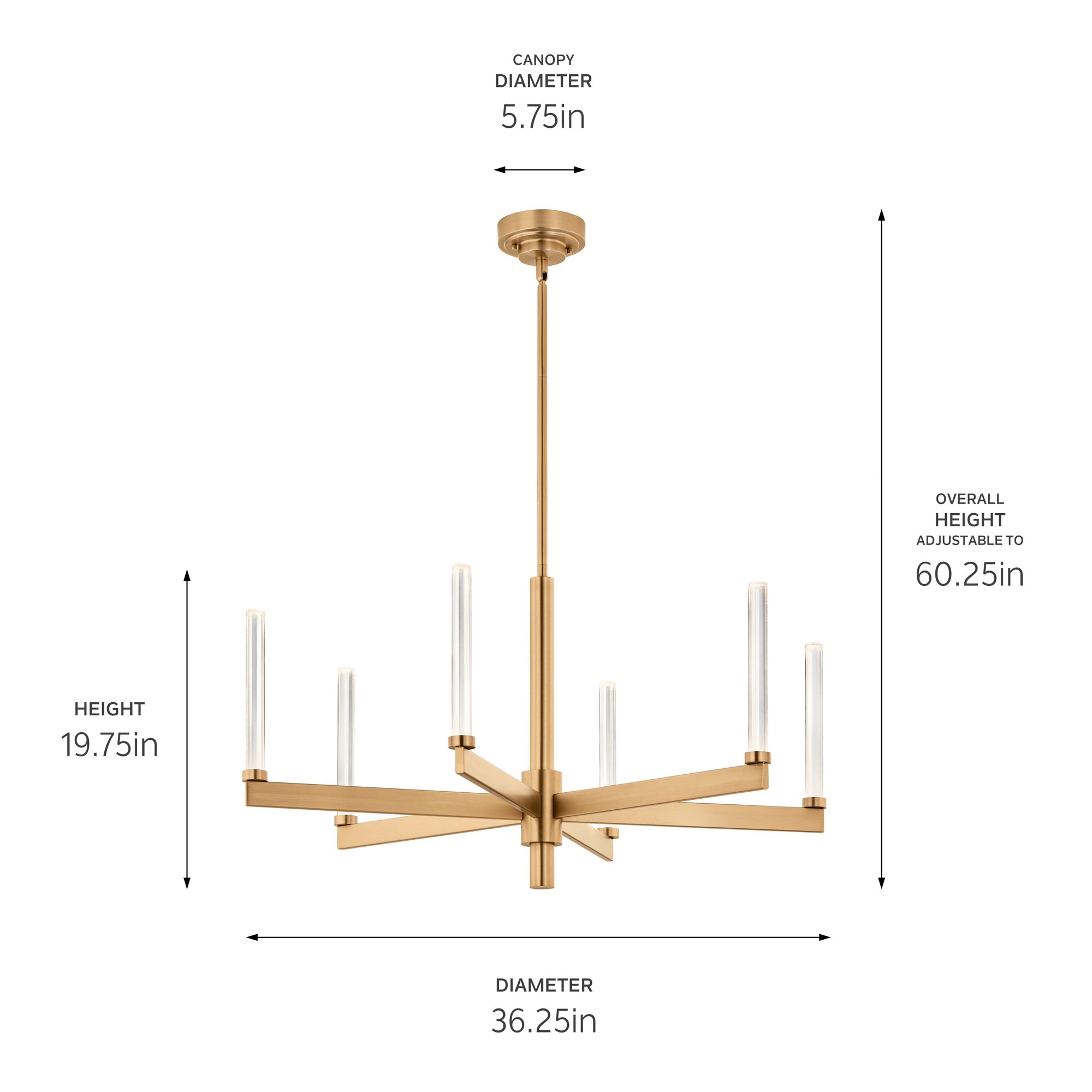 Image 7 Sycara 36.25 Inch 6 Light LED Chandelier with Faceted Crystal in CPZ more views