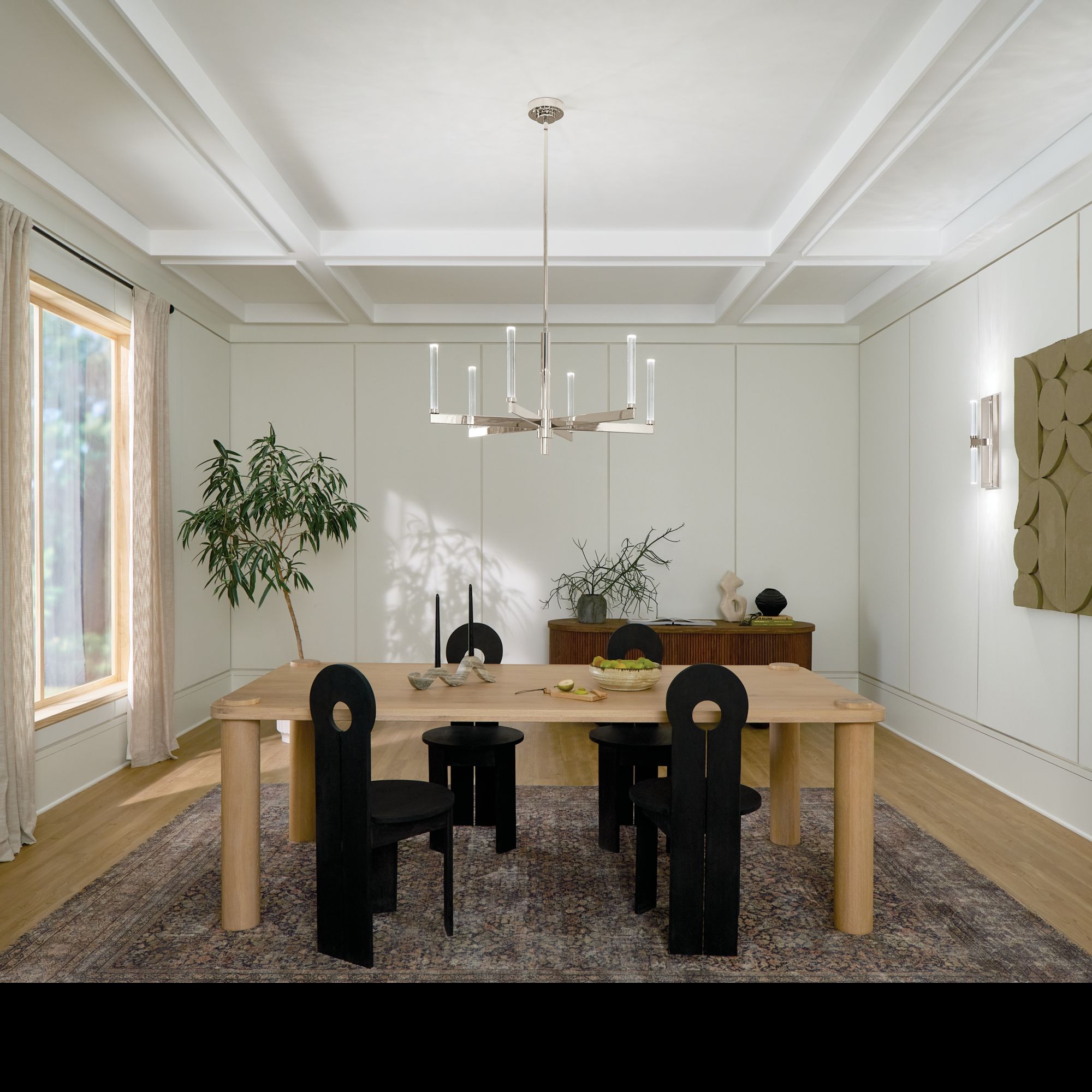 Sycara 36 1/4" Wide Polished Nickel 6-Light LED Chandelier