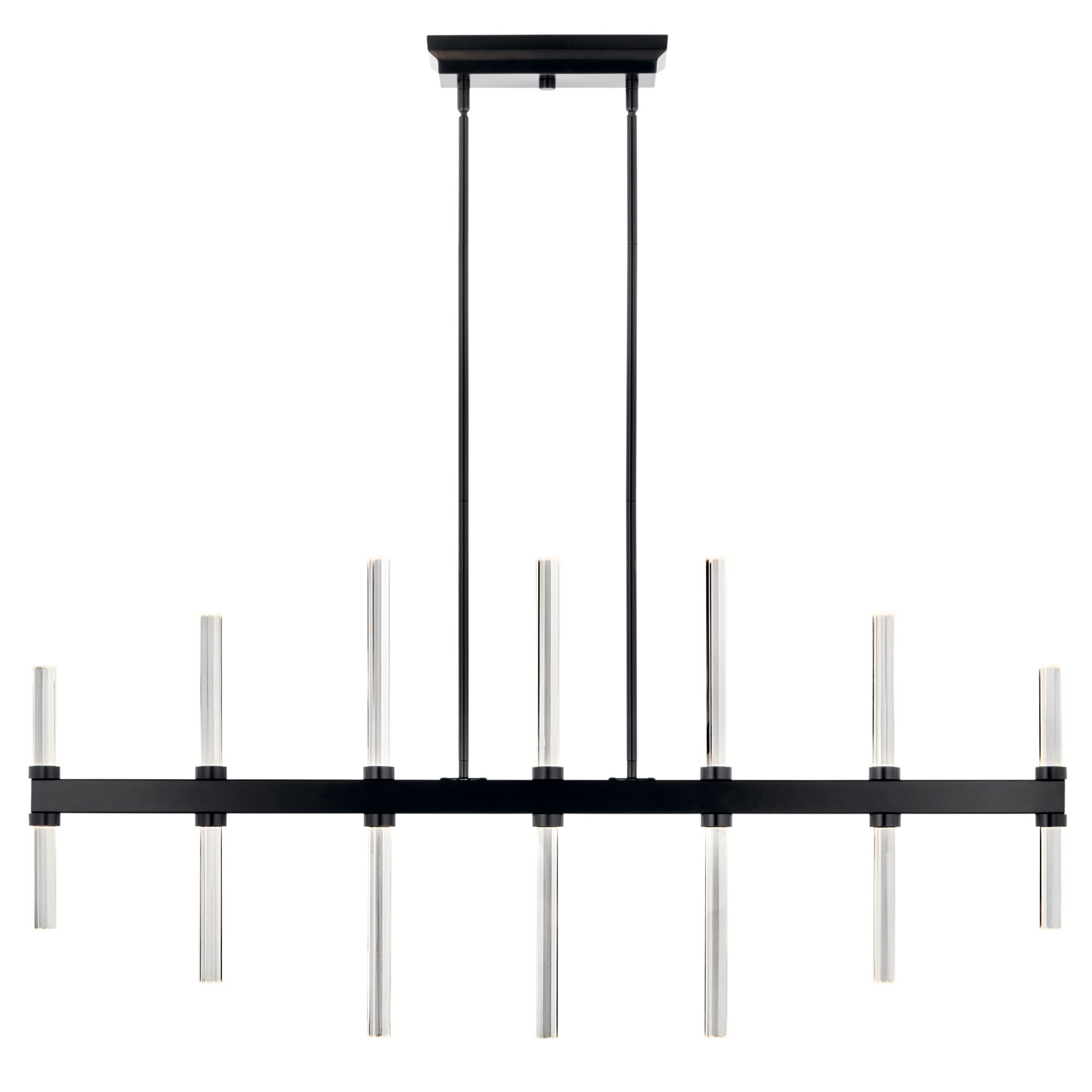 Thumbnail2 of Sycara 48.25 Inch 14 Light LED Linear Chandelier with Faceted Crystal in BK more views