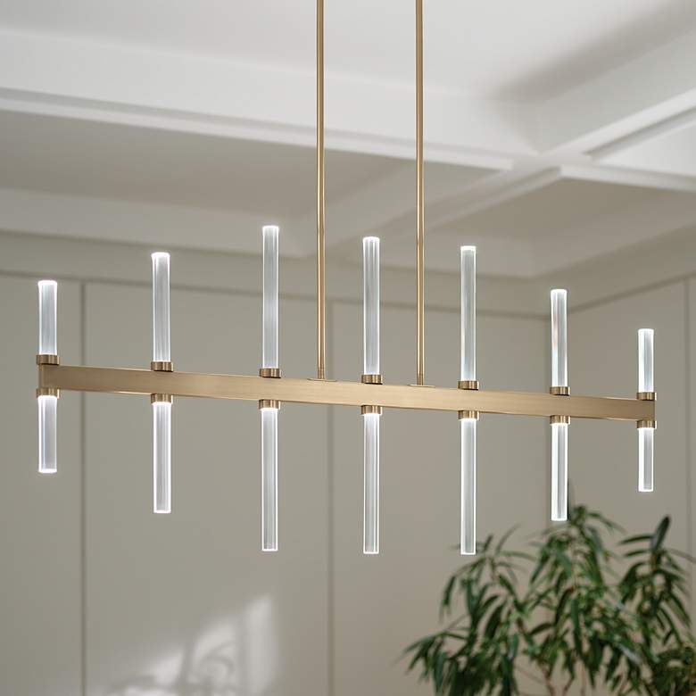 Image 2 Sycara 48 1/4" Wide Champagne Bronze LED Linear Chandelier