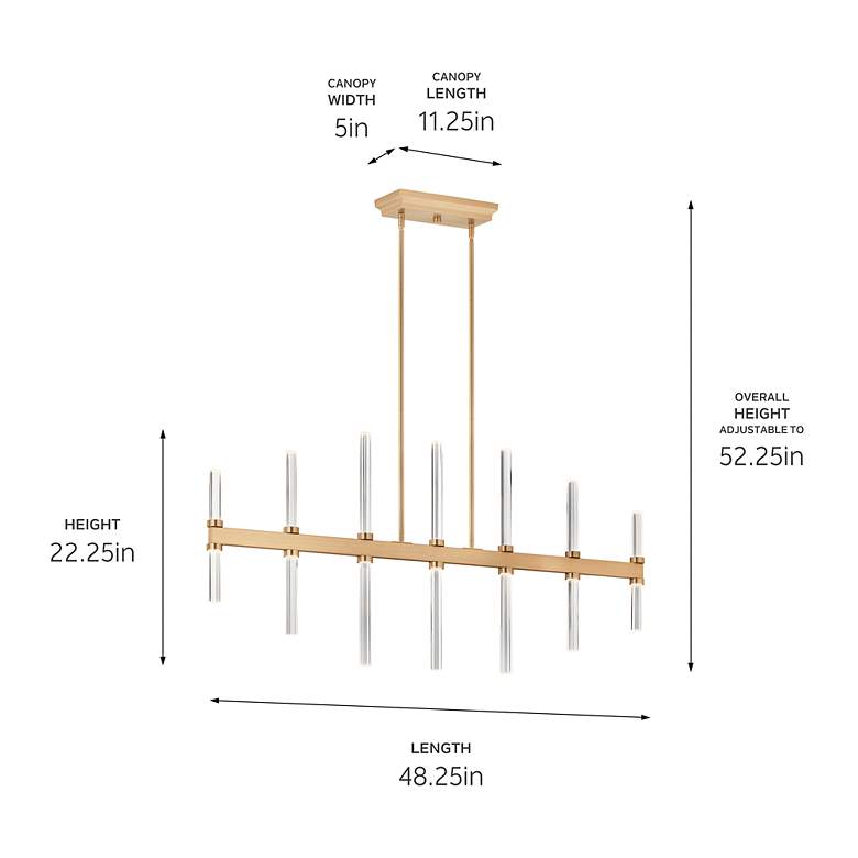 Image 7 Sycara 48 1/4" Wide Champagne Bronze LED Linear Chandelier more views