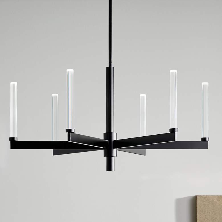 Image 1 Sycara Black Chandelier 6Lt
