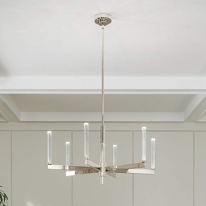 Image 1 Sycara Polished Nickel Chandelier 6Lt