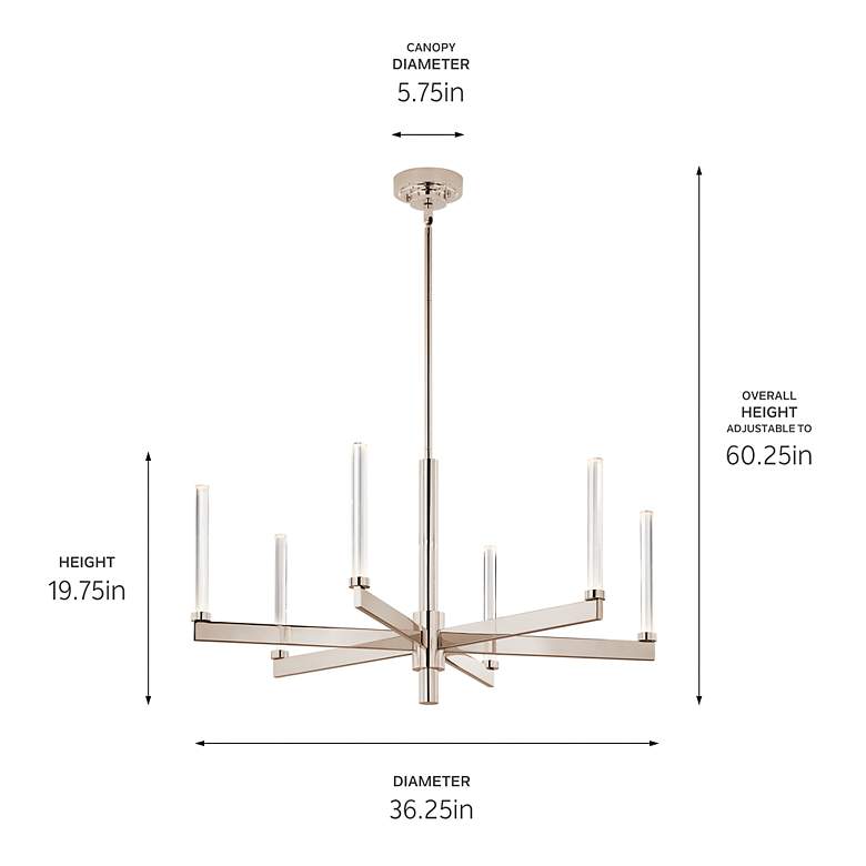 Image 7 Sycara Polished Nickel Chandelier 6Lt more views