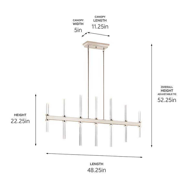 Image 5 Sycara Polished Nickel Linear Chandelier 14Lt more views