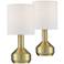 Syd 14 3/4" High Brass Accent Table Lamps Set of 2