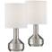 Syd 14 3/4" High Brushed Nickel Accent Table Lamps Set of 2